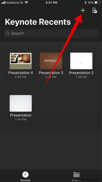 Konvertieren Sie eine Keynote-Präsentation auf dem iPhone in eine PowerPoint-Präsentation 