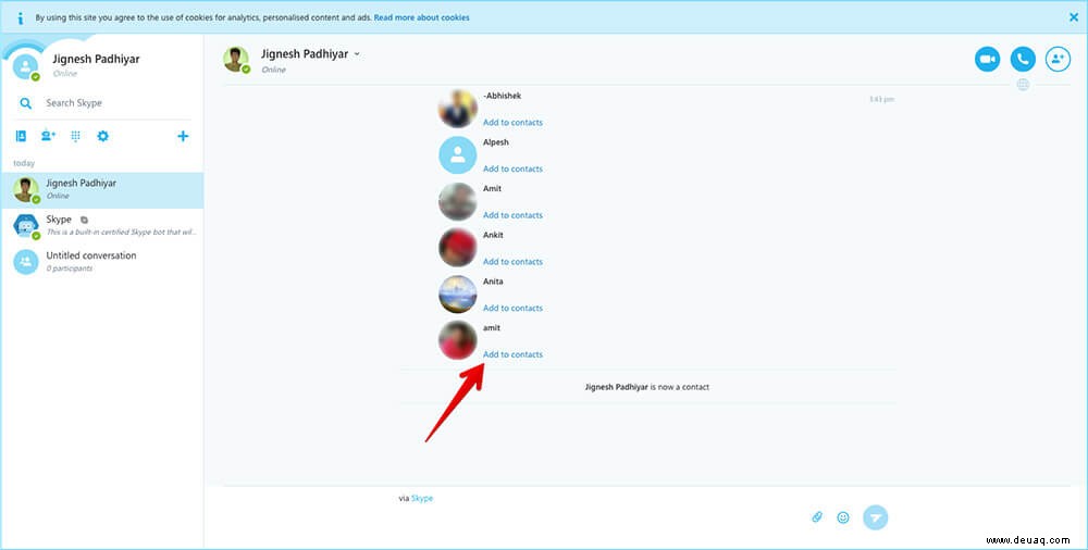 So übertragen Sie Kontakte von einem Skype-Konto auf ein anderes 