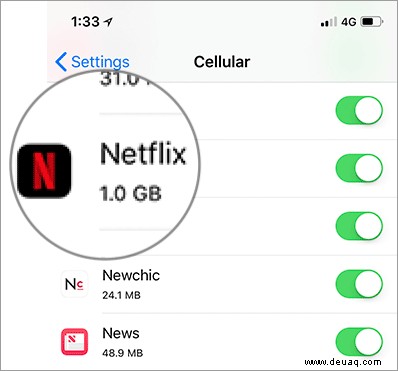 So speichern Sie mobile Daten für Netflix auf iPhone und iPad 