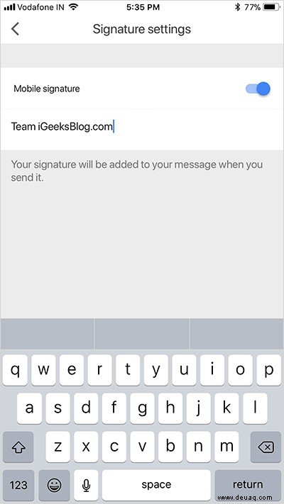 So erstellen Sie eine Google Mail-Signatur auf iPhone, Android und PC 