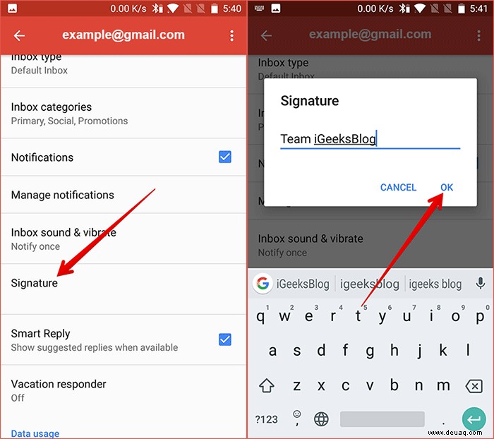 So erstellen Sie eine Google Mail-Signatur auf iPhone, Android und PC 