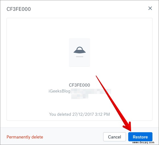 So stellen Sie gelöschte Dateien oder Ordner in Dropbox wieder her 