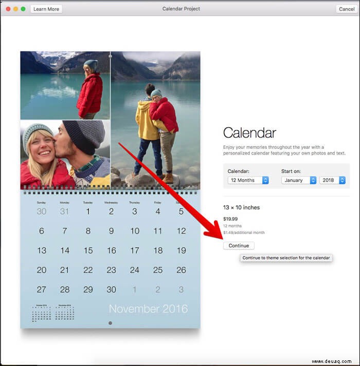 So erstellen Sie einen benutzerdefinierten Kalender in der Fotos-App auf dem Mac 