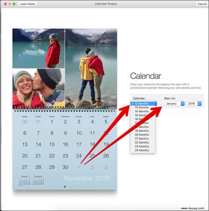 So erstellen Sie einen benutzerdefinierten Kalender in der Fotos-App auf dem Mac 