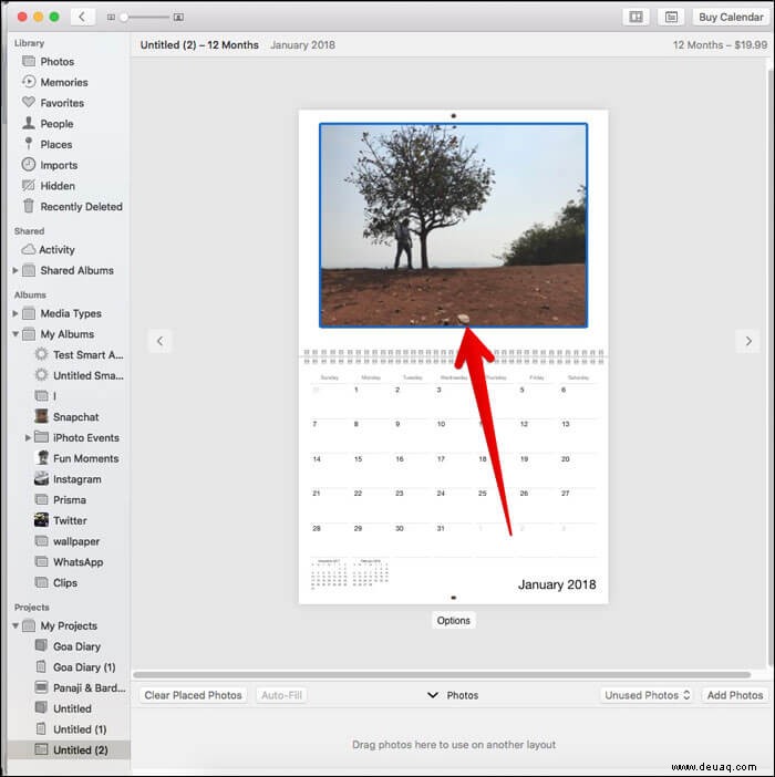 So erstellen Sie einen benutzerdefinierten Kalender in der Fotos-App auf dem Mac 