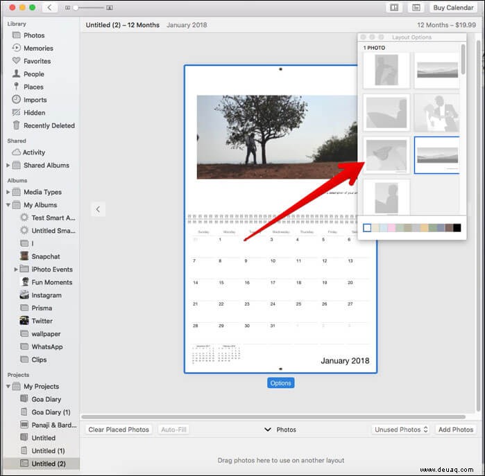 So erstellen Sie einen benutzerdefinierten Kalender in der Fotos-App auf dem Mac 