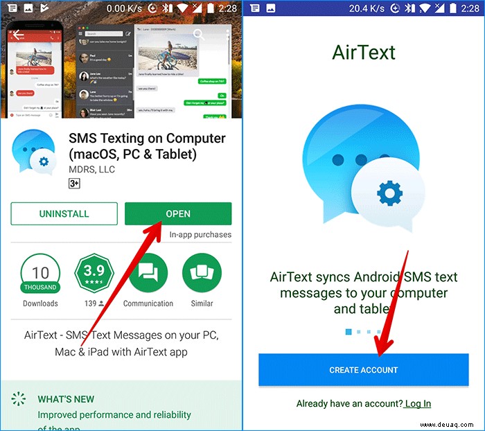 So senden/empfangen Sie Android-Textnachrichten auf einem Mac oder Windows-PC 