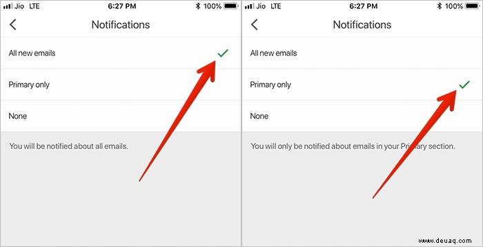 So ändern Sie E-Mail-Benachrichtigungen in Gmail auf iPhone, iPad und Computer 