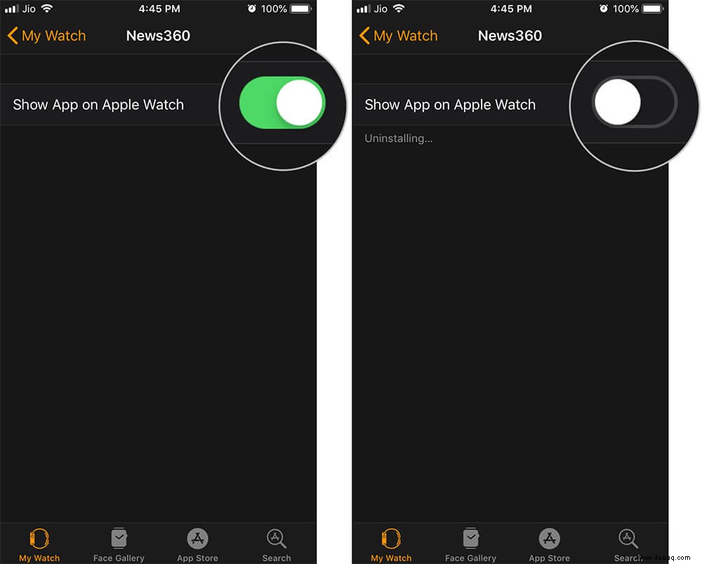 So löschen oder verstecken Sie Apps auf der Apple Watch (4 einfache Schritte) 