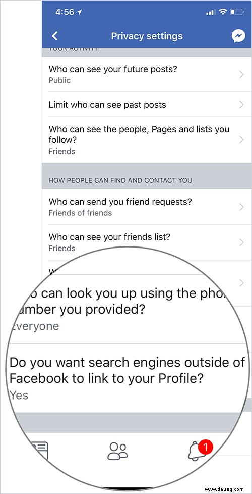 So verbergen Sie das Facebook-Profil vor Suchmaschinen 