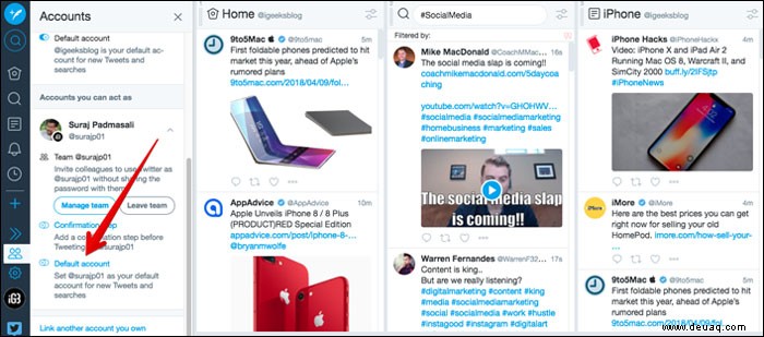 So verwenden Sie TweetDeck zum Verwalten mehrerer Twitter-Konten 