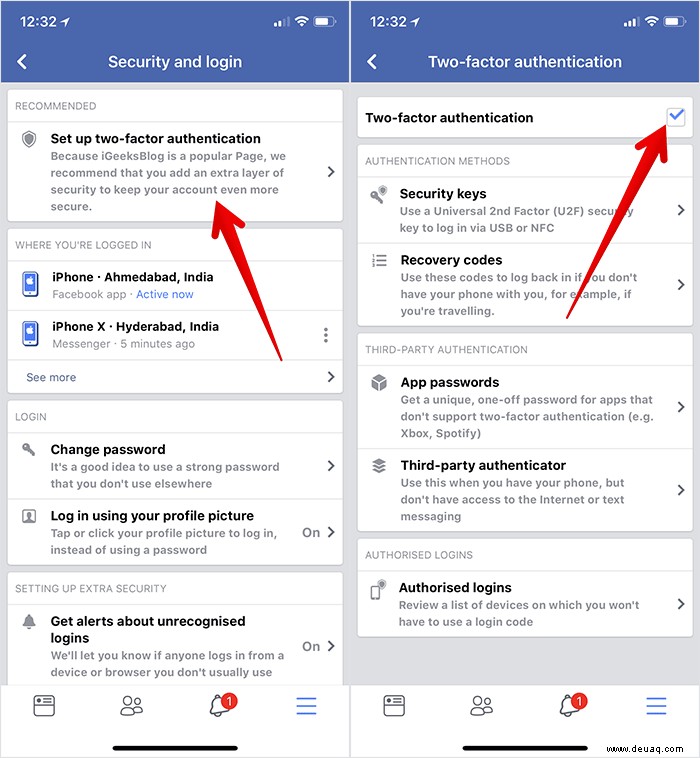 So aktivieren Sie die Zwei-Faktor-Authentifizierung für Facebook 