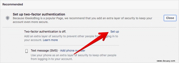 So aktivieren Sie die Zwei-Faktor-Authentifizierung für Facebook 