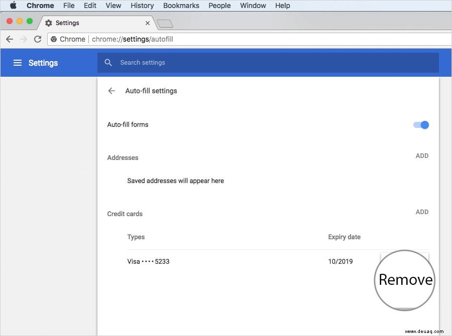 So bearbeiten oder entfernen Sie Kreditkarteninformationen aus Chrome Autofill 