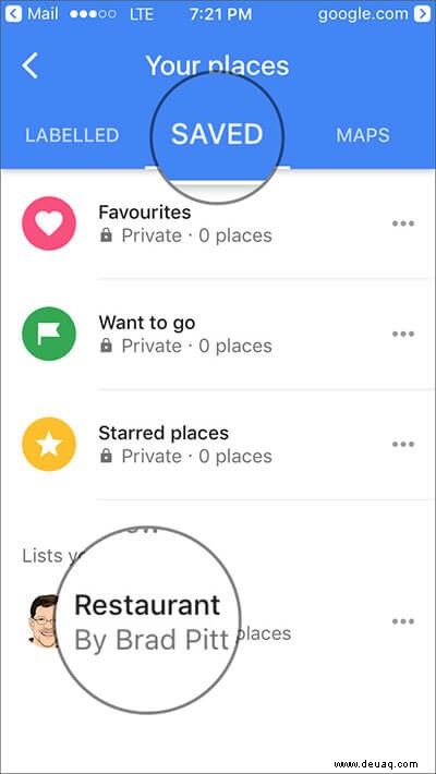 So erstellen Sie eine Liste von Orten in Google Maps 