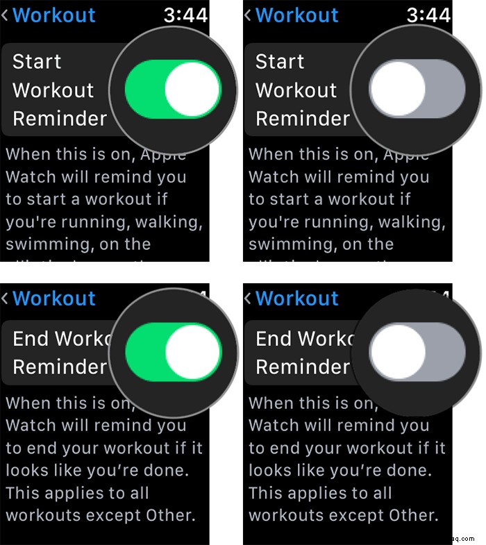So deaktivieren Sie Start-End-Trainingserinnerungen auf der Apple Watch 