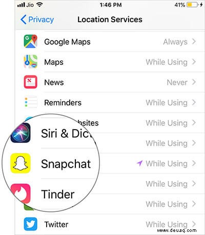 So deaktivieren Sie den Standort in Snapchat auf iPhone und Android 