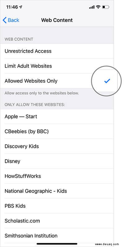 So beschränken Sie Inhalte für Erwachsene in Safari auf dem iPhone/iPad 
