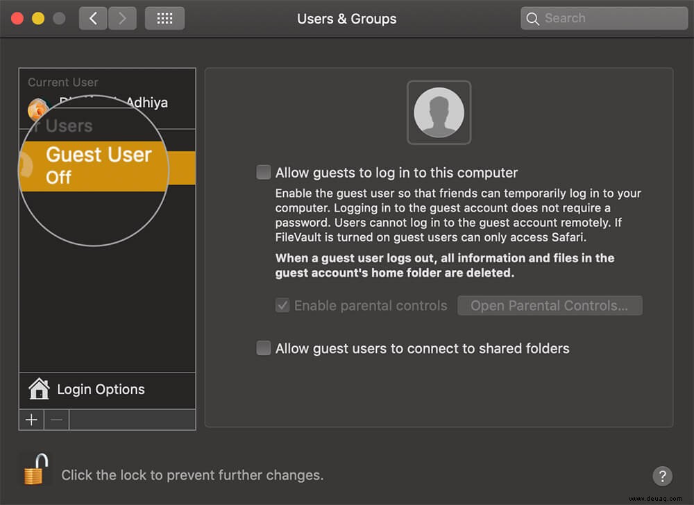 So aktivieren Sie das Gastbenutzerkonto auf dem Mac 