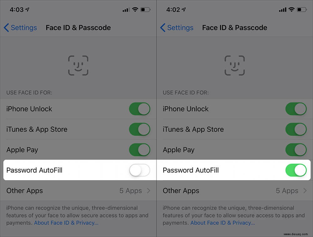 So füllen Sie Passwörter und Kreditkarteninformationen in Safari mit Face ID auf dem iPhone automatisch aus 