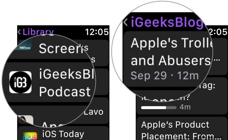 So hören Sie Podcasts auf der Apple Watch 