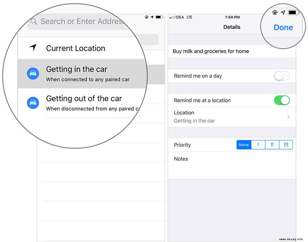 So erstellen Sie Erinnerungen auf dem iPhone – Benachrichtigen Sie Sie beim Ein- und Aussteigen aus dem Auto 