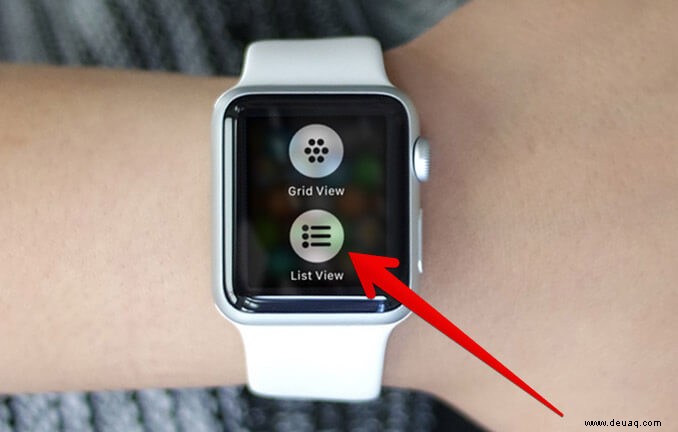 So wechseln Sie zwischen Listenansicht und Rasteransicht auf der Apple Watch 
