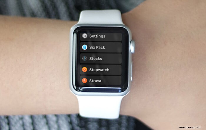 So wechseln Sie zwischen Listenansicht und Rasteransicht auf der Apple Watch 