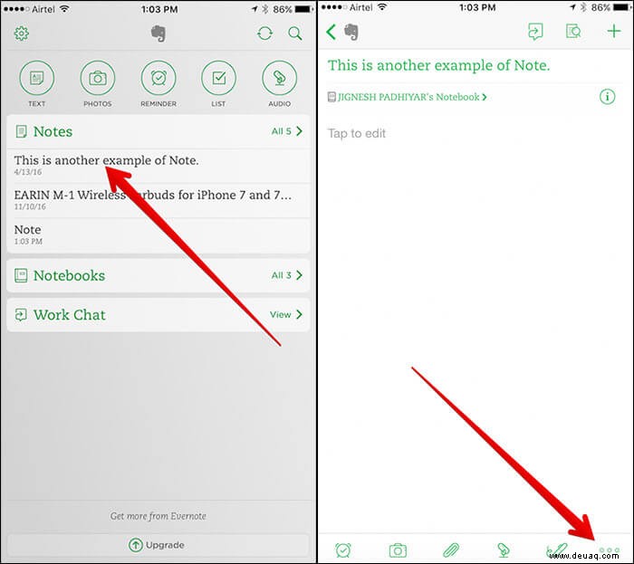 So übertragen Sie Dateien von Evernote zu Apple Notes 