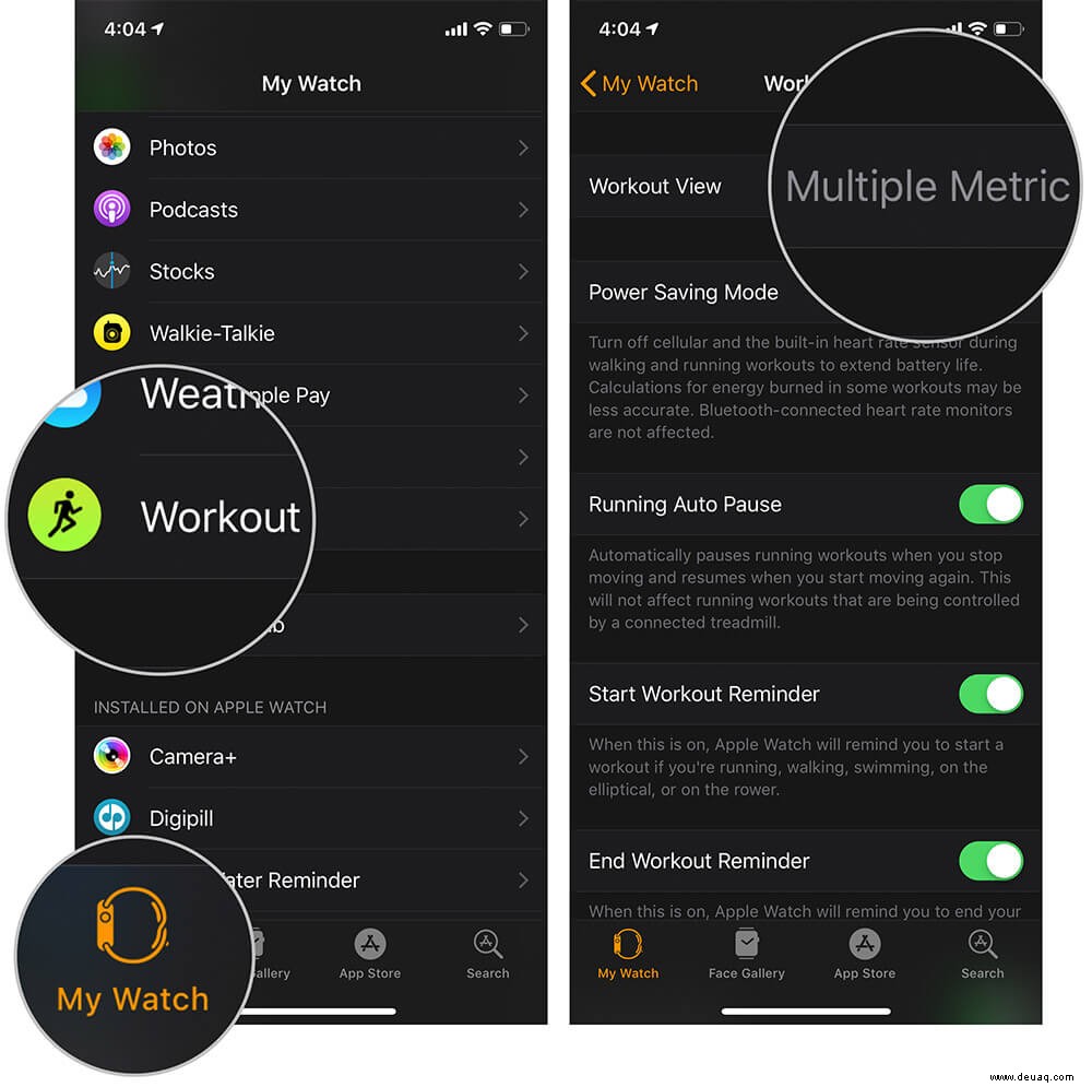 So verwenden Sie die Trainings-App auf der Apple Watch 