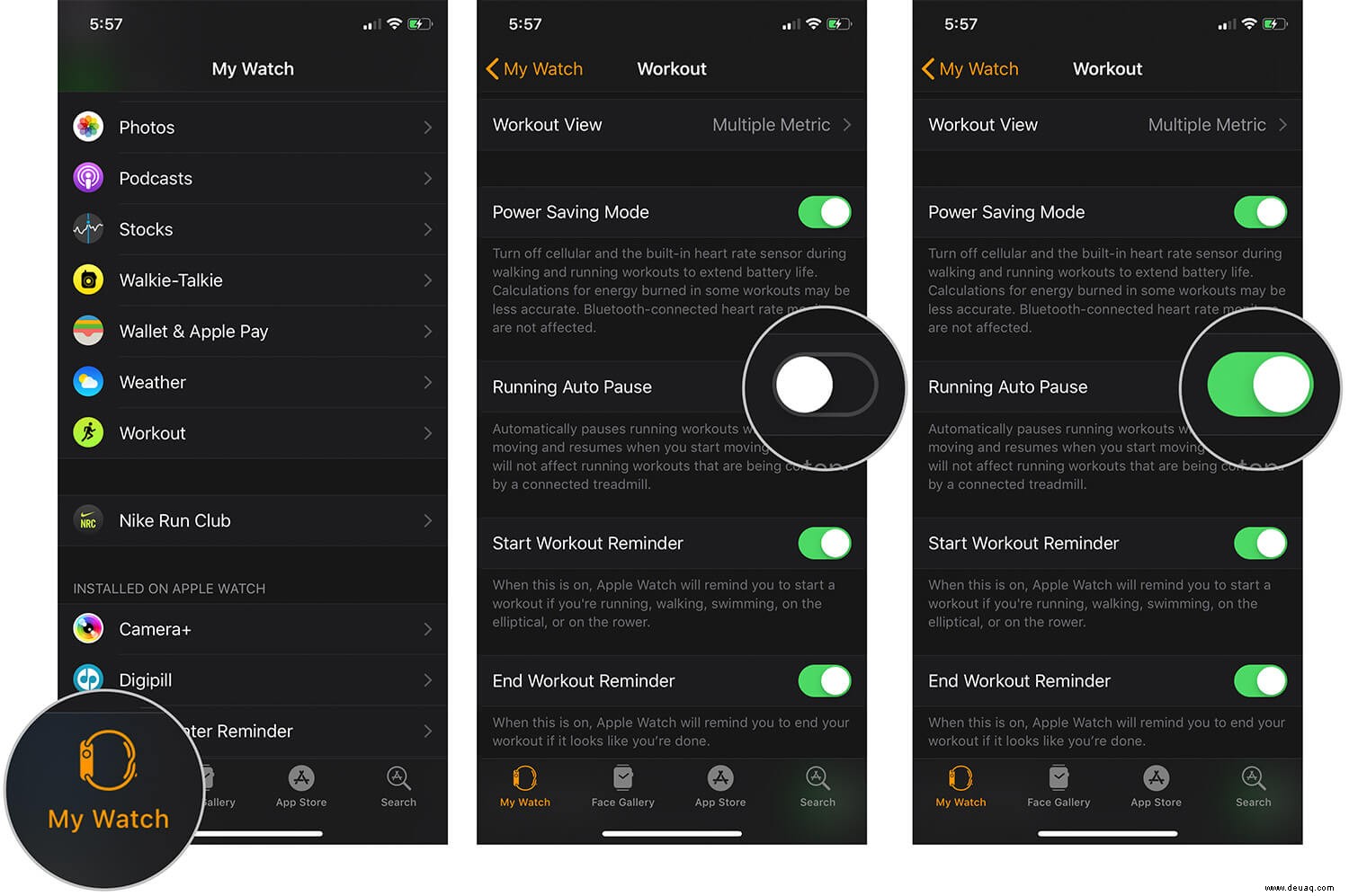 So verwenden Sie die Trainings-App auf der Apple Watch 