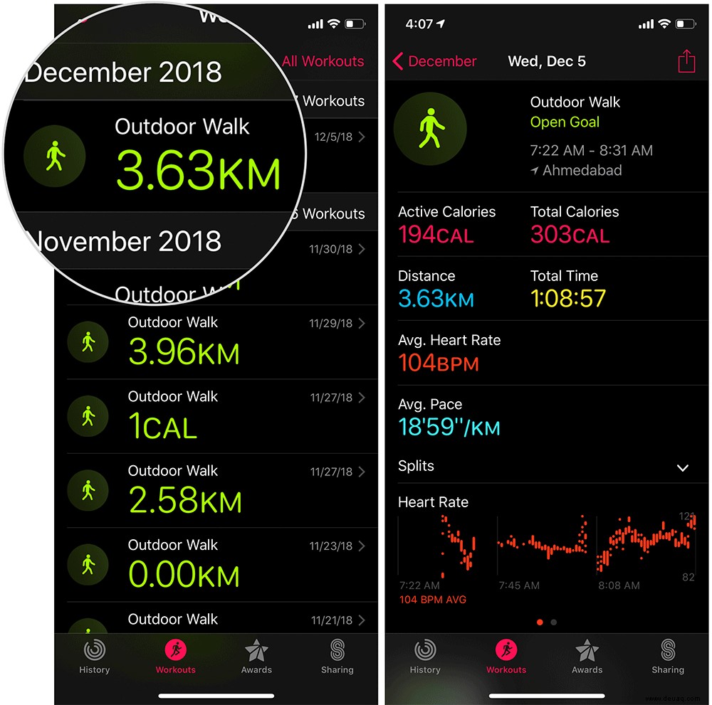 So verwenden Sie die Trainings-App auf der Apple Watch 