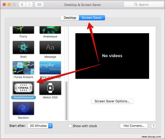 So stellen Sie ein Video als Bildschirmschoner auf dem Mac ein 