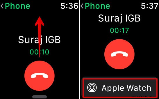 So wechseln Sie Mobilfunk- und FaceTime-Audioanrufe zwischen iPhone und Apple Watch 