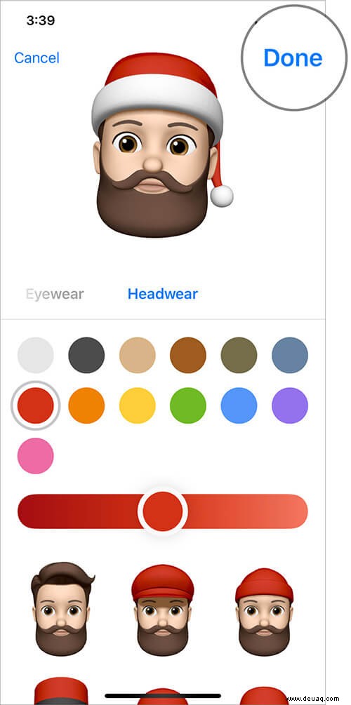 So fügen Sie eine Weihnachtsmütze zu Memoji auf iPhone und iPad hinzu 