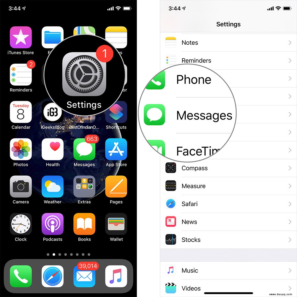 So deaktivieren Sie iMessages-Benachrichtigungen von unbekannten Absendern auf dem iPhone 