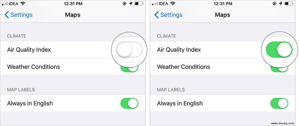 So überprüfen Sie den Luftqualitätsindex in Apple Maps auf iPhone und iPad 