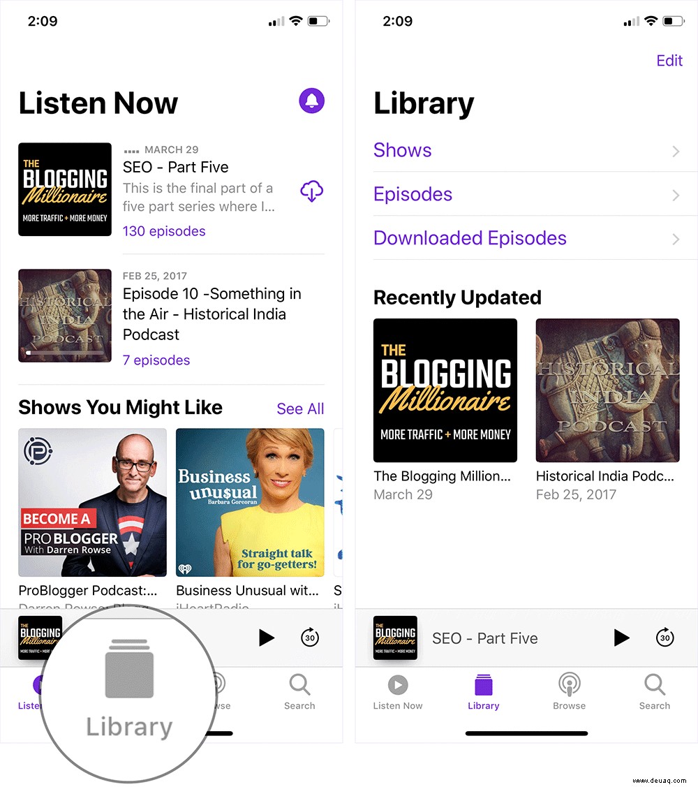 So sortieren Sie Podcasts in der Podcasts-App auf dem iPhone oder iPad 