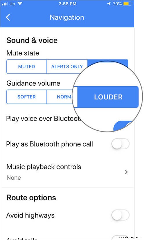 So erhöhen Sie die Navigationslautstärke in Google Maps auf dem iPhone 