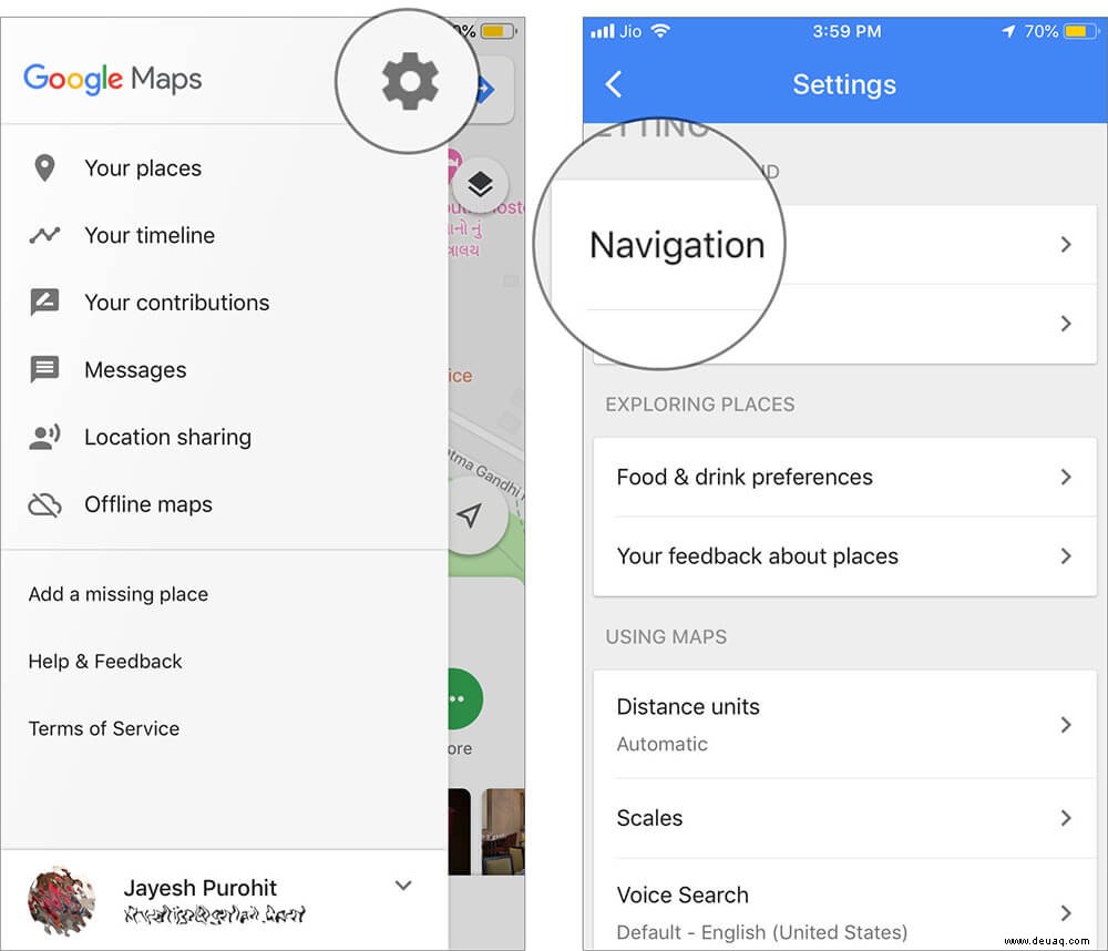 So erhöhen Sie die Navigationslautstärke in Google Maps auf dem iPhone 