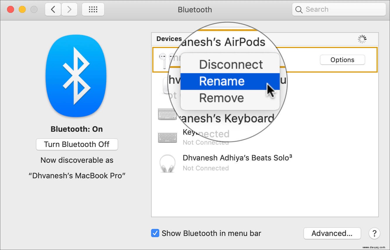 So ändern Sie die AirPods-Einstellungen auf dem Mac 