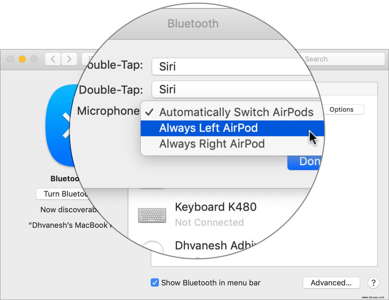 So ändern Sie die AirPods-Einstellungen auf dem Mac 