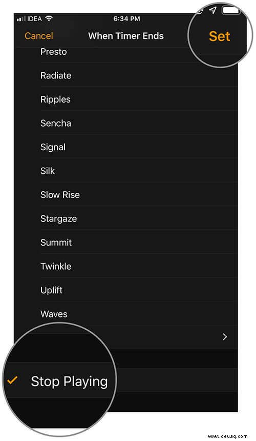 So stellen Sie einen Timer ein, um Musik und Filme automatisch auf dem iPhone oder iPad zu stoppen 