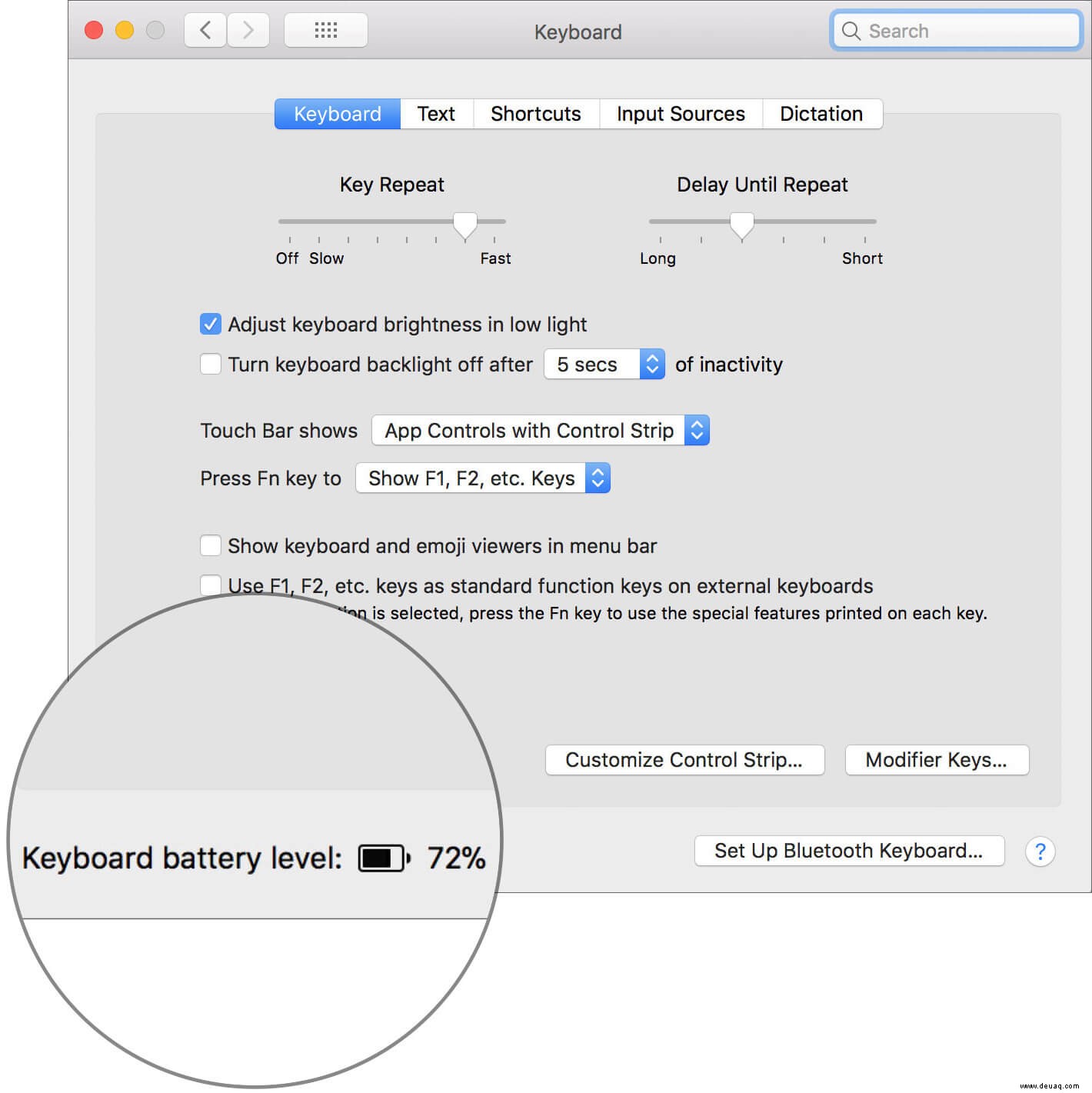 So überprüfen Sie den Akkuladestand von Bluetooth-Geräten, die mit dem Mac verbunden sind 