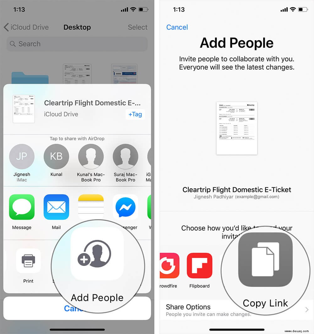 So erstellen Sie Dropbox-ähnliche Links in iCloud Drive auf iPhone und iPad 