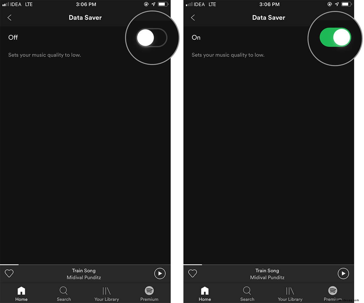 So aktivieren Sie den Datensparmodus in Spotify auf dem iPhone 
