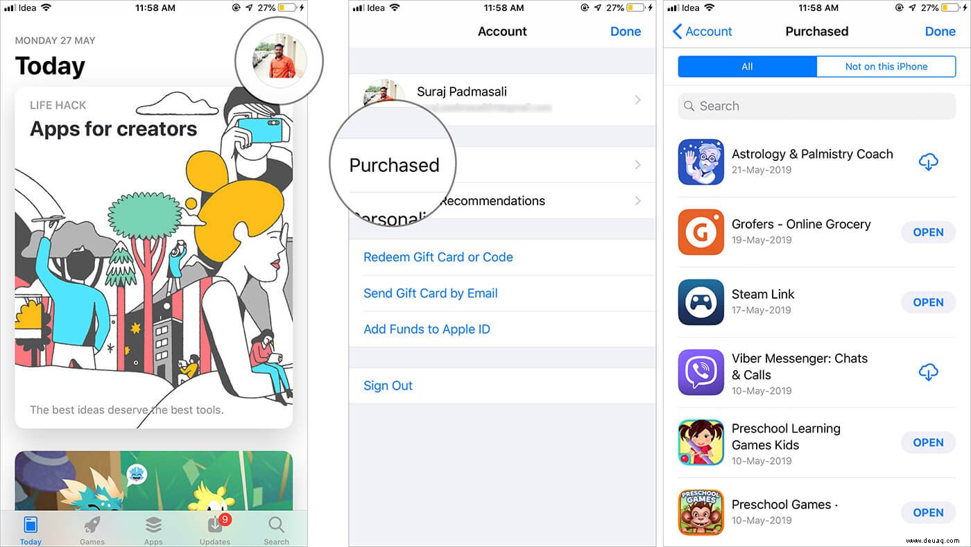 Kann keine gekauften Apps auf dem iPhone oder iPad finden:So beheben Sie das Problem 