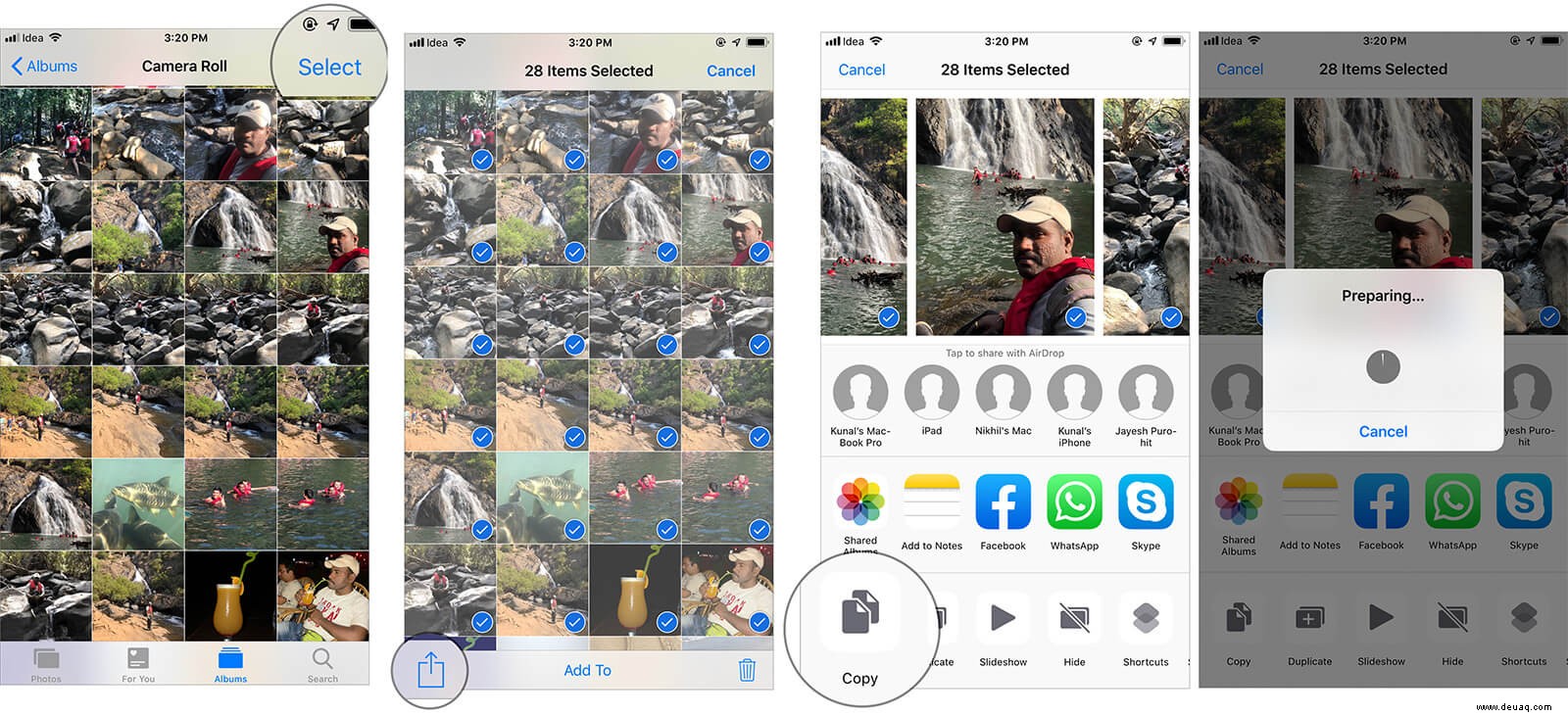 So senden Sie mehrere Fotos per E-Mail oder iMessage vom iPhone 