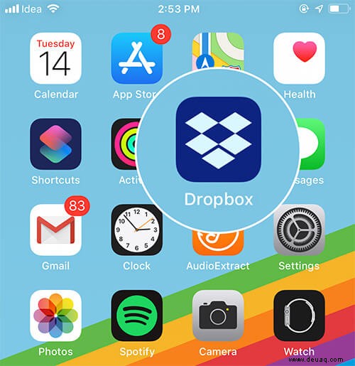 So teilen Sie Ordner und mehrere Fotos in der Dropbox-App für iPhone/iPad 