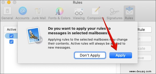 So markieren Sie E-Mails mit Farbcode in der Mail-App für Mac 